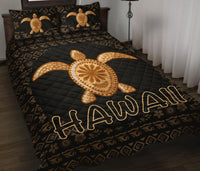 Hawaii Turtle Golden Quilt Bed Set - Polynesian Pride