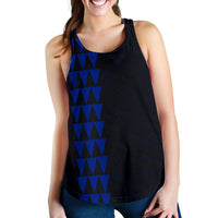 Hawaii Kakau Polynesian Anchor Women's Racerback Tank - Blue - Polynesian Pride
