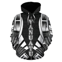 Vanuatu Polynesian Zip up Hoodie Black Tattoo - Polynesian Pride