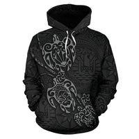 Tahiti Polynesian Family Turtles Hoodie Grey Unisex Grey - Polynesian Pride