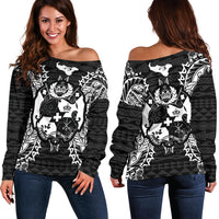 Tonga Polynesian Shoulder Sweater Map Black Black - Polynesian Pride