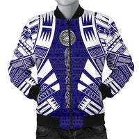 American Samoa Men Bomber Jackets - Polynesian Tattoo Flag White - Polynesian Pride
