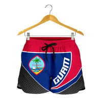 Guam Flag Spine Women Short Women Red - Blue - Polynesian Pride