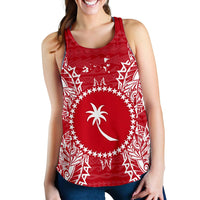 Chuuk Polynesian Women Tank Top Map Red White Red - Polynesian Pride