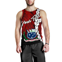 Samoa Polynesian Custom Personalised Men's Tank Top - Tribal Wave Tattoo Flag Color - Polynesian Pride