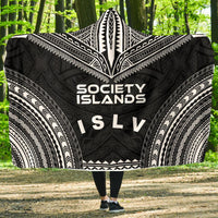 Society Islands Polynesian Chief Hooded Blanket - Black Version Hooded Blanket Black - Polynesian Pride
