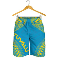 Tuvalu Men's Shorts - Polynesian Chief Flag Version - Polynesian Pride