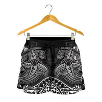 Pohnpei Women's Shorts - White Shark Polynesian Tattoo - Polynesian Pride