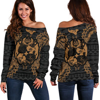 Tonga Polynesian Shoulder Sweater Map Gold Gold - Polynesian Pride