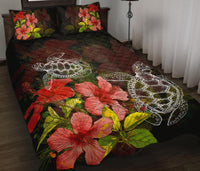 Hawaii Turtle Hibiscus Tree Quilt Bed Set - Polynesian Pride