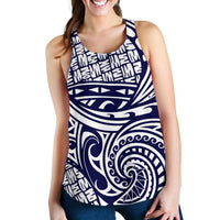Polynesian Women Racerback Tank Top 1 White-Blue - Polynesian Pride