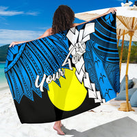 Palau Polynesian Custom Personalised Sarong - Tribal Wave Tattoo Flag Style One Style One Size Blue - Polynesian Pride