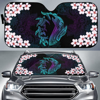 Hawaiian Shark Turtle Plumeria Car Sun Shade - Black - Zelda Style - AH Auto Sun Shade Universal Fit Black - Polynesian Pride
