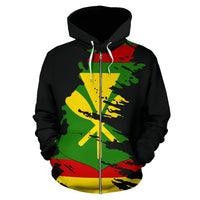 Hawaii Zip up Hoodie Hawaii Kanaka Maoli Flag Painting - Polynesian Pride