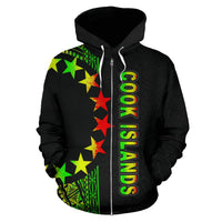 Cook Islands Polynesian Zip up Hoodie Line Reggae - Polynesian Pride