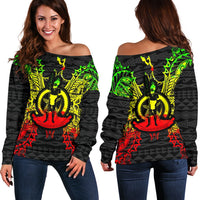 Vanuatu Polynesian Shoulder Sweater Map Reggae Art - Polynesian Pride