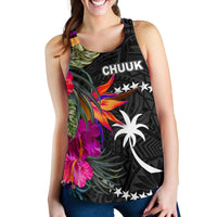 Chuuk Women's Racerback Tank - Polynesian Hibiscus Pattern - Polynesian Pride