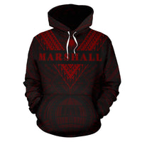 Marshall Islands All Over Hoodie Red Sailor Style - Polynesian Pride