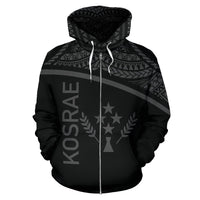 Kosrae All Over Zip up Hoodie Micronesia Curve Style - Polynesian Pride