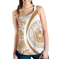 Hawaii White Gold Polynesian Women's Racerback Tank - Circle Style - Polynesian Pride