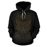 Polynesian ll Over Custom Hoodie Gold Turtle Tribal Pattern - Polynesian Pride