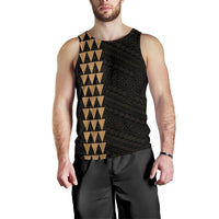 Hawaii Kakau Polynesian Hammerhead Shark Map Men's Tank Top - Gold - Polynesian Pride