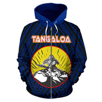 Samoa Polynesian Zip up Hoodie Samoan Legend God Tangaloa - Polynesian Pride