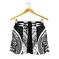 American Samoa Polynesian Women Shorts - Black Armor Tattoo - Polynesian Pride