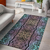 Polynesian Purple And Teal Area Rug - Polynesian Pride