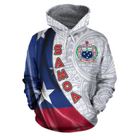 Samoa Polynesian Hoodie Waving Silky Flag - Polynesian Pride