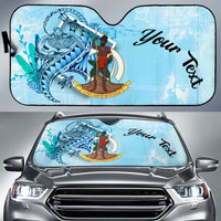 Vanuatu Auto Sun Shades - Custom Personalised Polynesian Turtle Under The Sea Auto Sun Shade - Vanuatu Universal Fit Blue - Polynesian Pride