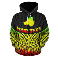 Kosrae Polynesian Custom Hoodie Reggae Pride Map nd Seal - Polynesian Pride