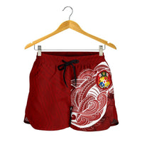 Tonga All Over Print Women'S Shorts Shark Coat Of Arms - Polynesian Pride