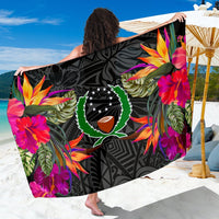 Pohnpei Sarong - Polynesian Hibiscus Pattern Women One Size Black - Polynesian Pride