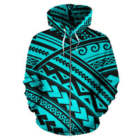 Polynesian Tribal All Over Zip up Hoodie - Polynesian Pride
