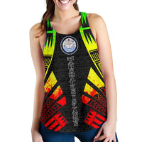 Marshall Islands Women Racerback Tank - Polynesian Tattoo Reggae Art - Polynesian Pride