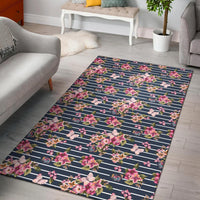 Tropical Butterfly Pink Rug White - Polynesian Pride