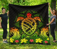 Hawaii Turtle Polynesian Reggae Premium Quilt - Kuly Style Reggae - Polynesian Pride