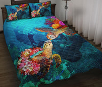 Tonga Polynesian Quilt Bed Set - Tonga Coat Of Arms Turtle - Polynesian Pride