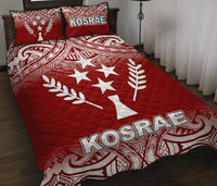 Kosrae Quilt Bed Set - Kosrae Flag Red Fog Style - Polynesian Pride