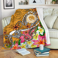 FSM Premium Blanket - Turtle Plumeria (Gold) - Polynesian Pride