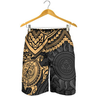 Polynesian Shorts (Men) - Polynesian Golden Turtle Golden - Polynesian Pride