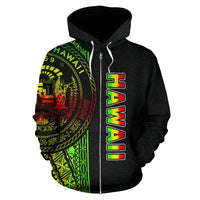 Polynesian Hawaii Zip up Hoodie Reggae Line - Polynesian Pride