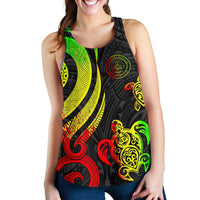 Palau Women's Racerback Tank - Reggae Tentacle Turtle - Polynesian Pride