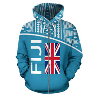 Fiji All Over Zip up Hoodie Tapa Curve Style - Polynesian Pride