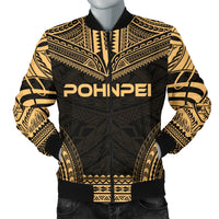Pohnpei Polynesian Chief Men's Bomber Jacket - Gold Version Gold - Polynesian Pride