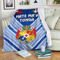 Mate Ma'a Tonga Rugby Premium Blanket Polynesian Creative Style - Blue White - Polynesian Pride