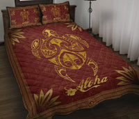 Hawaii Turtle Kalo Leaves Polynesian Quilt Bed Set - Vic Style - AH - Polynesian Pride