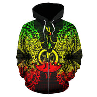 Vanuatu Polynesian All Over Zip up Hoodie Map Reggae - Polynesian Pride