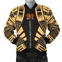 Papua New Guinea Men Bomber Jackets - Polynesian Tattoo Gold Gold - Polynesian Pride
